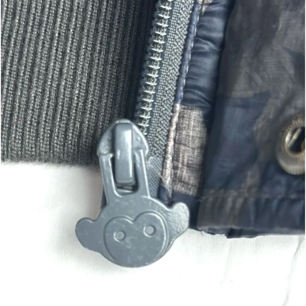 Appaman Down Hooded Puffer Baby Boys Gray Navy Blue Camo 12-18 m